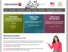 Tablet Screenshot of lotterynumberspro.com
